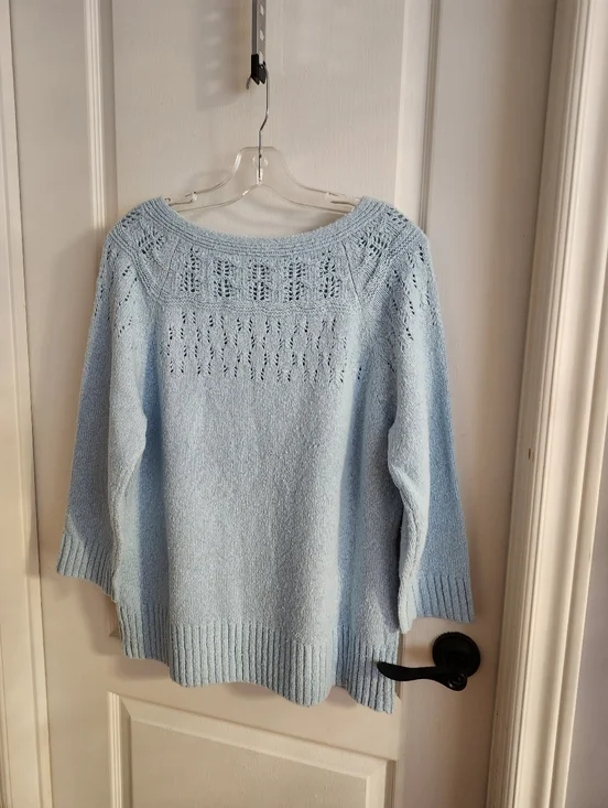 New Jones Wear Studio Light Blue Women's Knit Sweater - Picture 2 of 9